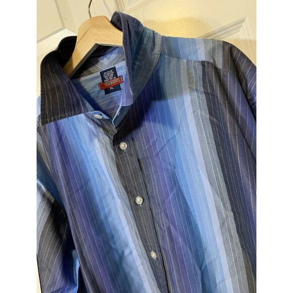Vintage Mecca Clothing Company Men’s Sz XL Striped Button Up Shirt Blue - Picture 6 of 8